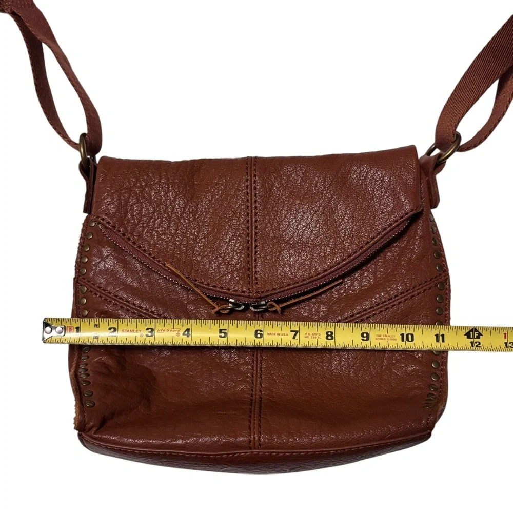 The Sak Brown Leather Crossbody Shoulder Bag Beautiful Cognac Pebbled Leather - Picture 12 of 15
